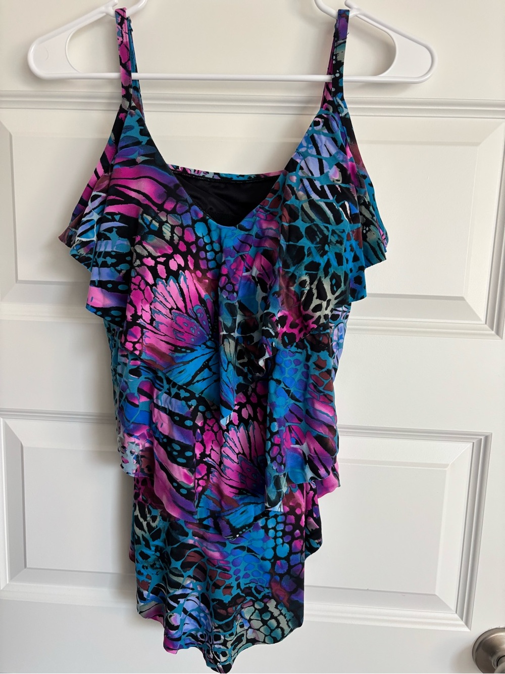 Magicsuit Colorful Butterfly Ruffle Tankini Top – Size 12